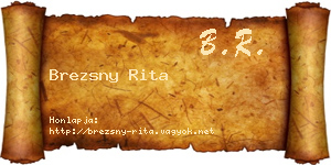 Brezsny Rita névjegykártya